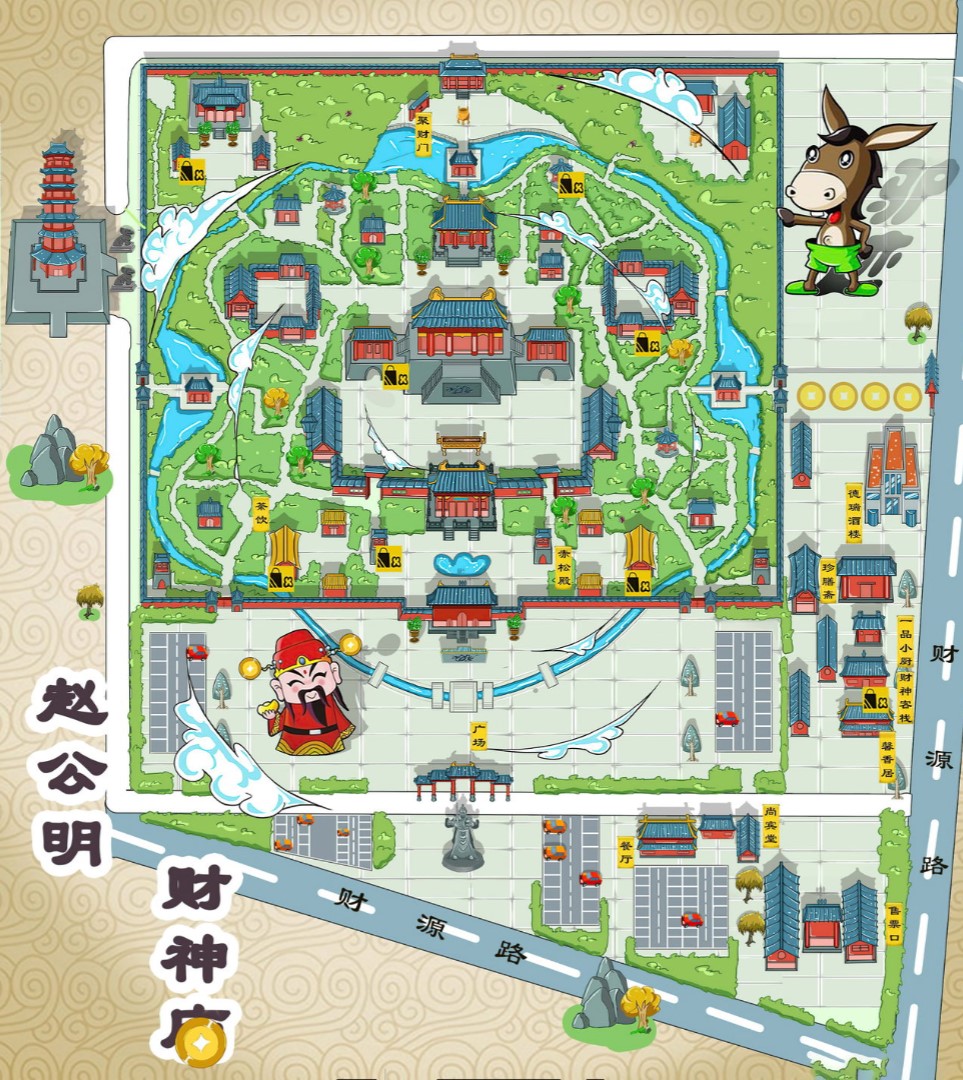 兰坪寺庙类手绘地图